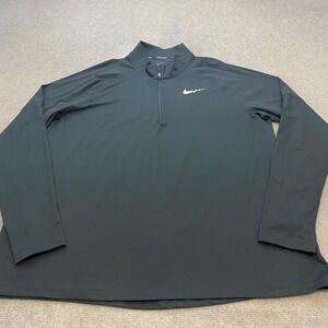 Nike Running Dri-Fit Shirt Mens 2XL Black Quarter Zip Long Sleeve Athletic Gym